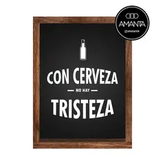 GENERICO - Cuadro guarda corchos Deco con cerveza no hay tristeza