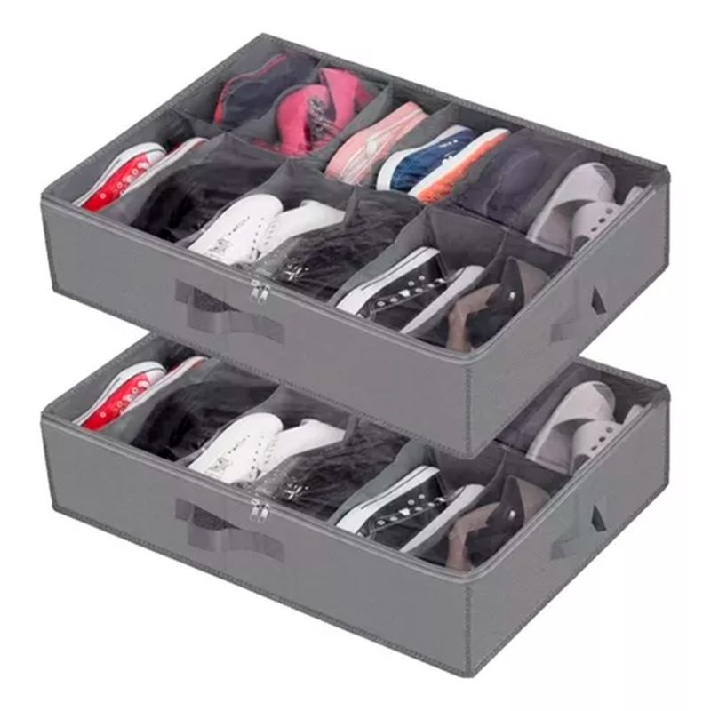 GENERICO - Set 2 Organizador De Zapatos Bajo Cama 24 Pares