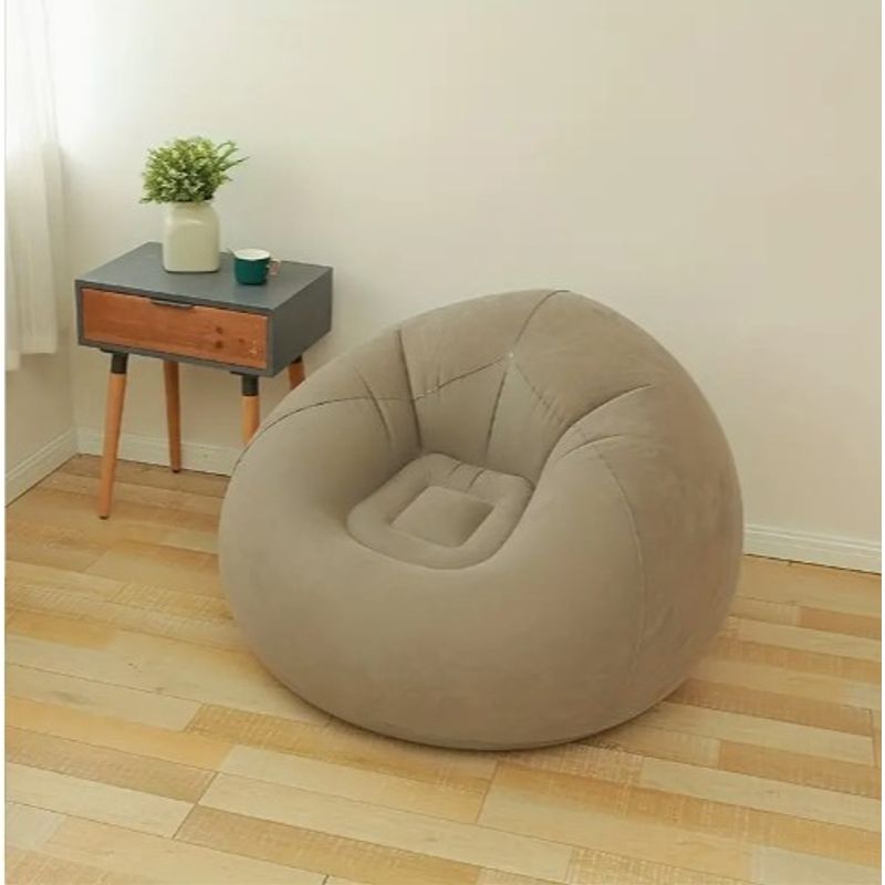GENERICO - Sillón Inflable Puff Tumbona Reposa Gris.