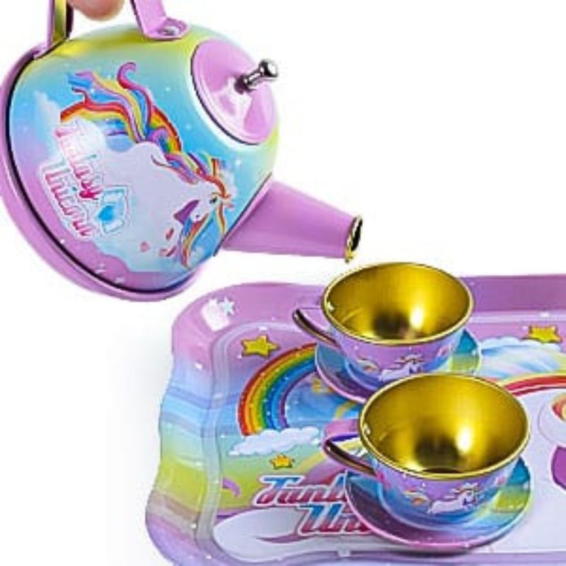 GENERICO - Juego Tazas De Te O Cafe Metal Para Niñas 14pzas