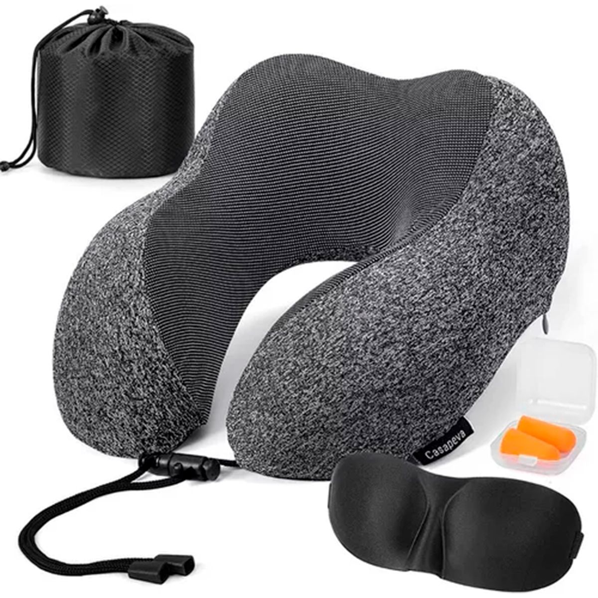 GENERICO - Almohada Viscoelastica Para Viaje Relajante Gris