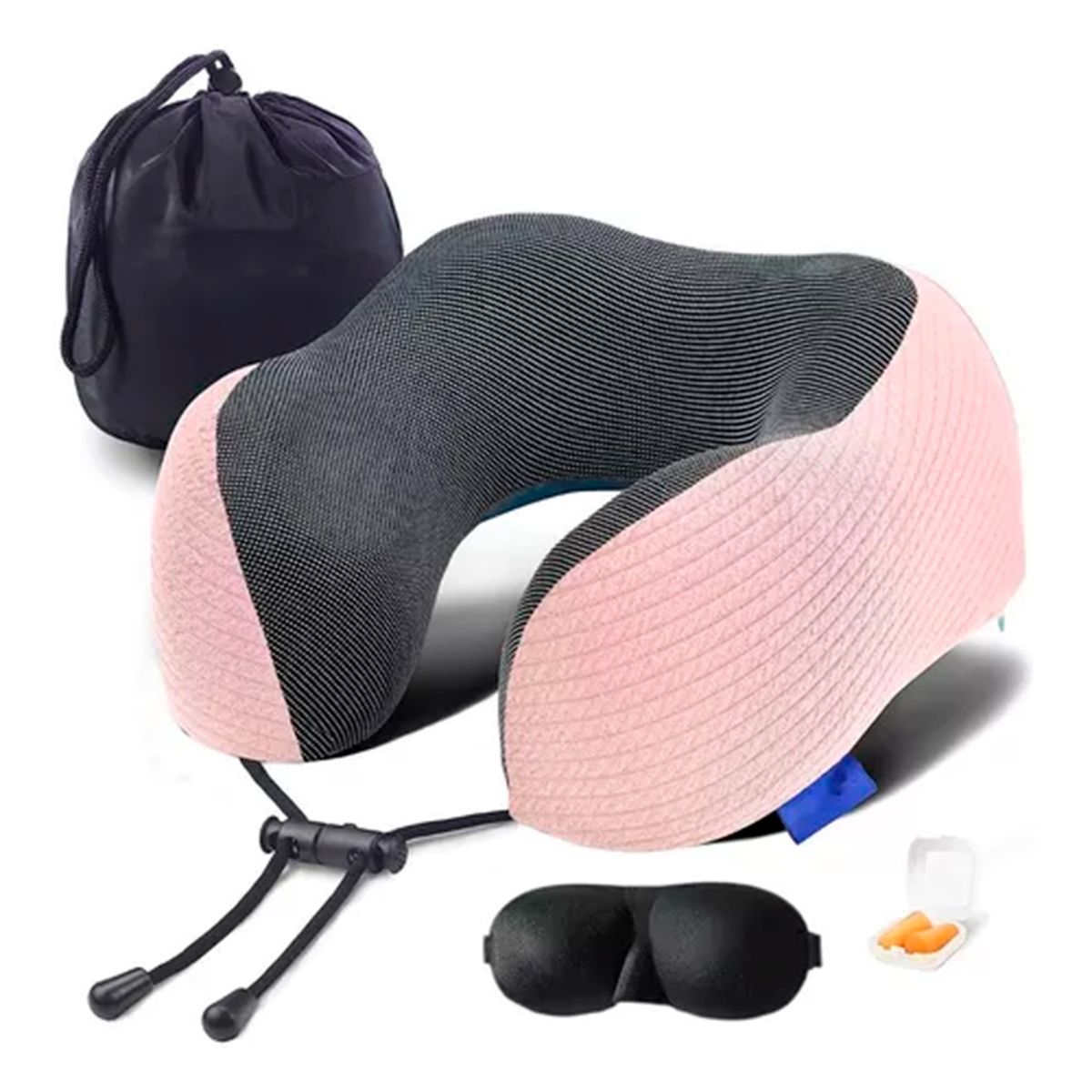 GENERICO - Almohada Viscoelastica Para Viaje Relajante Rosa