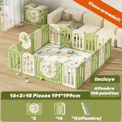 LUBABYCAS - Corral Armado Multiposiciones Accesorios 191*199cm