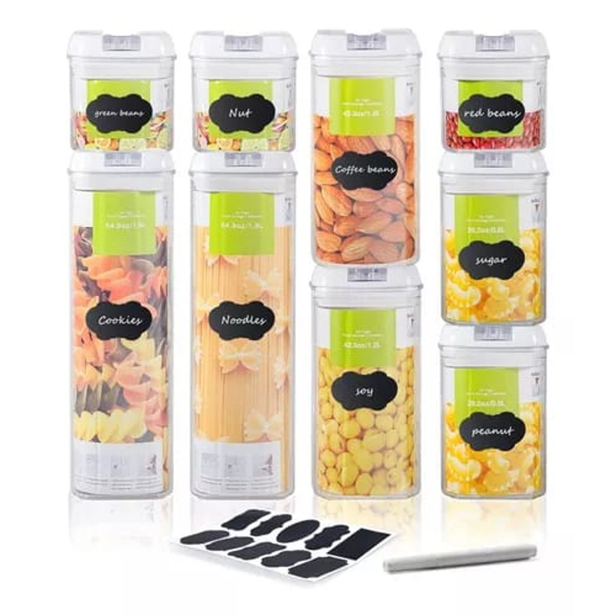 GENERICO - Set 9 Contenedores Herméticos De Almacenamiento Plástico Pg