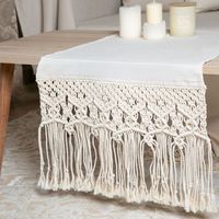 Camino de mesa bordes macramé 230x40cm