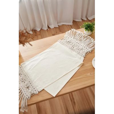 Imagen 2 del producto Camino de mesa bordes macramé 230x40cm