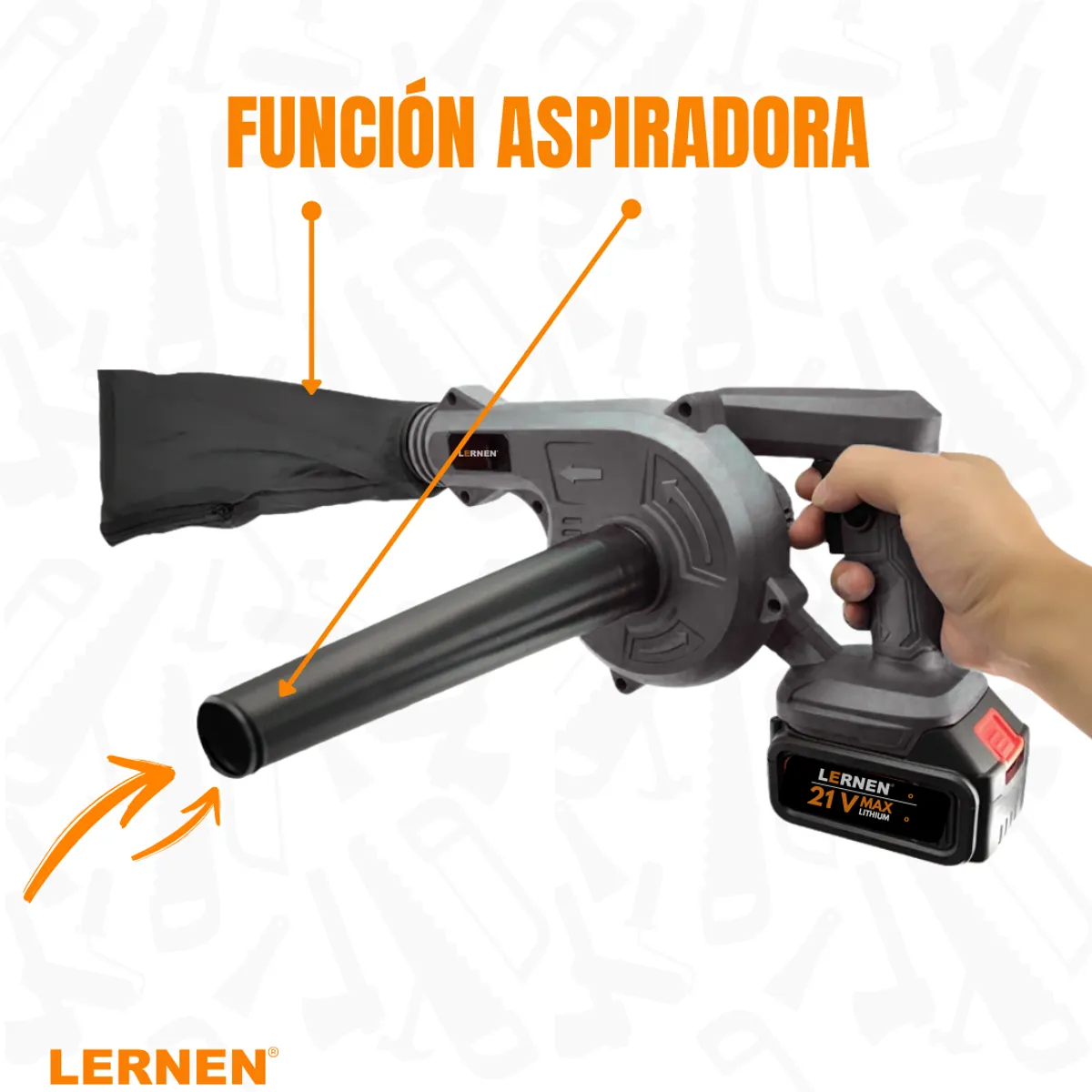 LERNEN - Sopladora Aspiradora Lernen Inalámbrica Con 2 Baterías