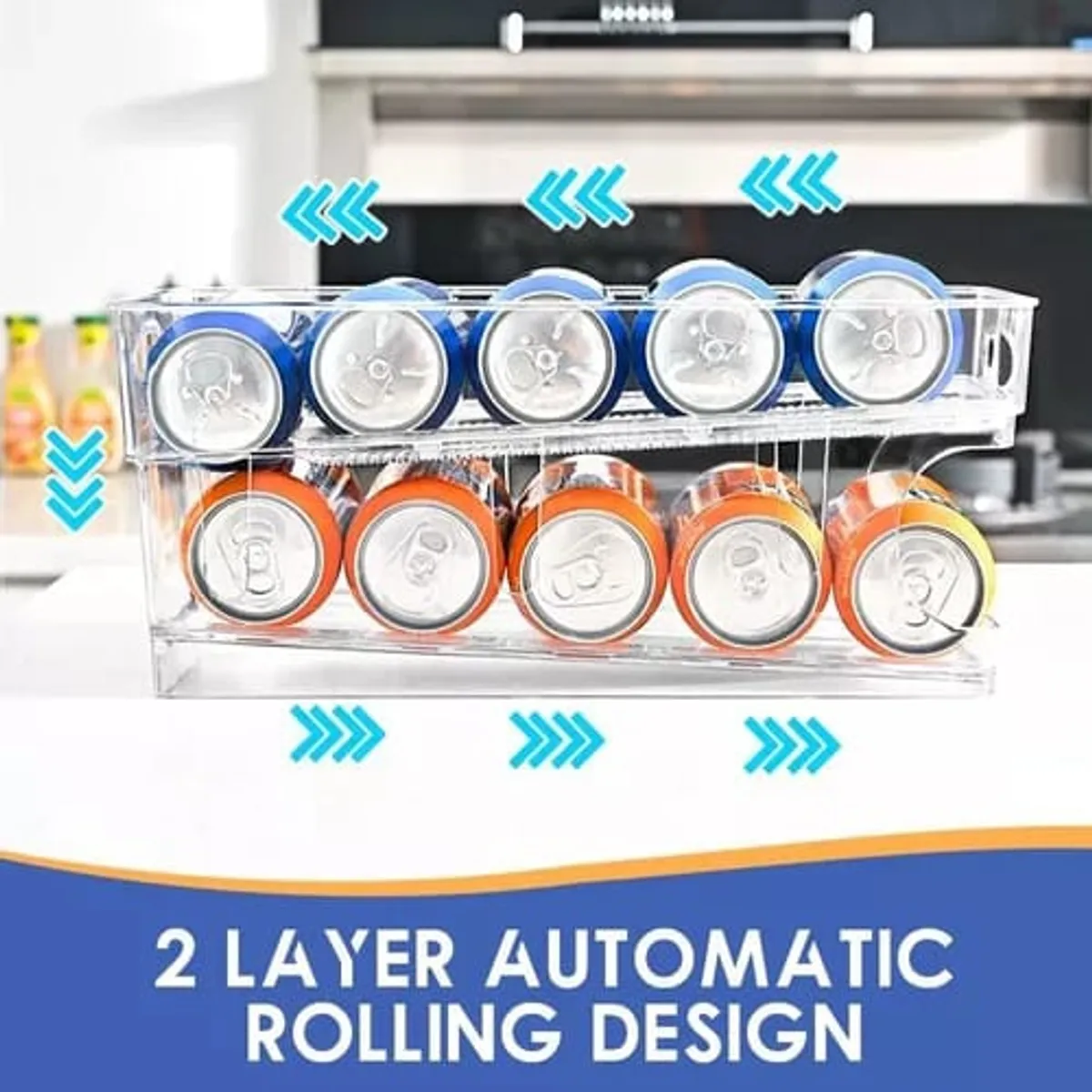 GENERICO - Organizador De Latas Bebidas Refrigerador Despensa Alimentos