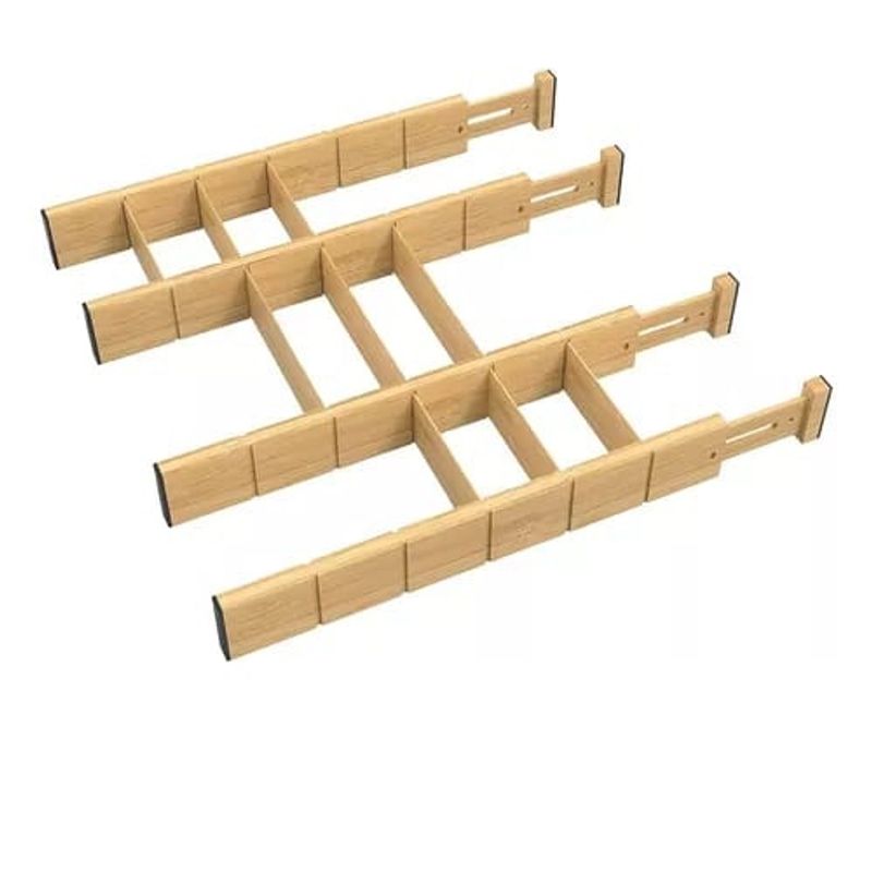 GENERICO - Organizador Cajones Bambu Ajustables Expandibles Separadores
