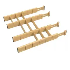 GENERICO - Organizador Cajones Bambu Ajustables Expandibles Separadores