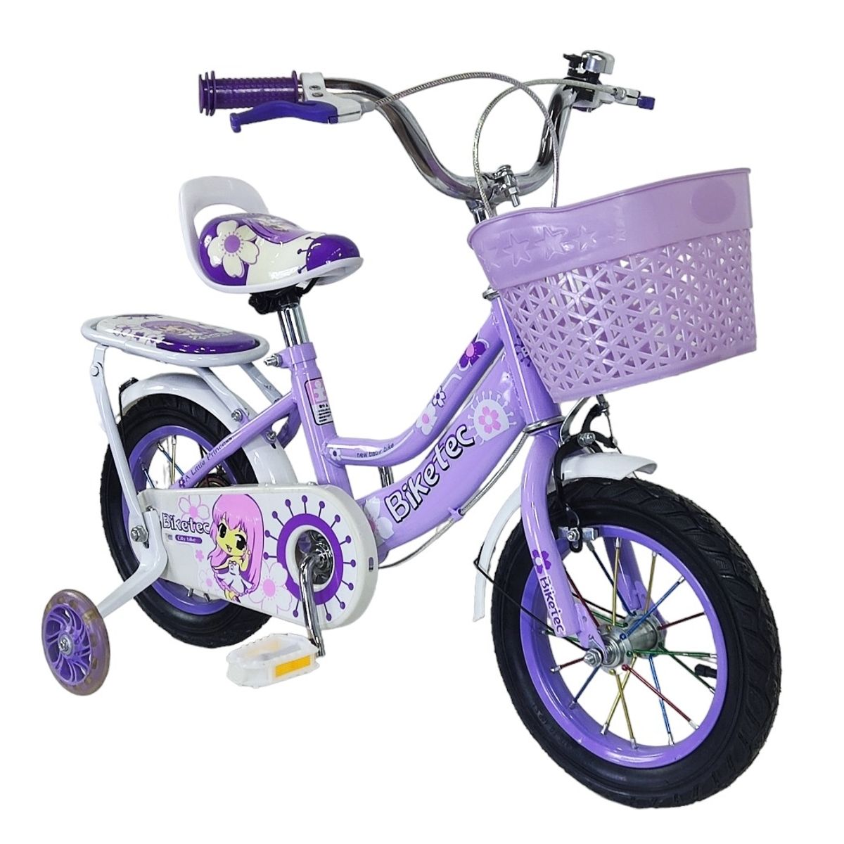 GENERICO - Bicicleta Aro 12 Infantil Biketec Lila