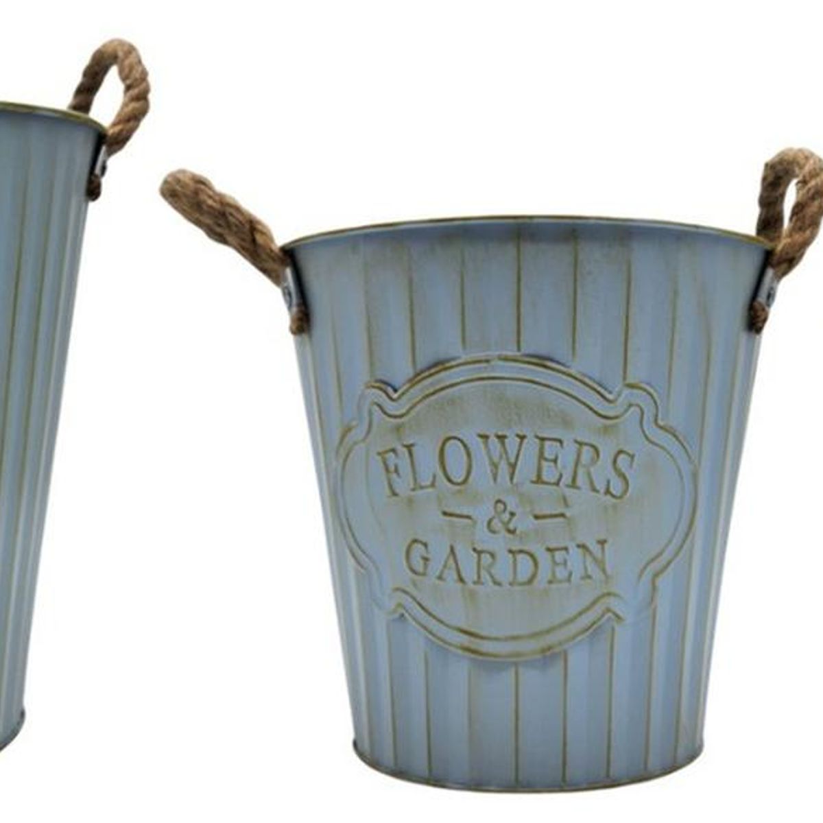 GENERICO - Set 3 Maceteros Metalicos Decorativos Flowers And Garden