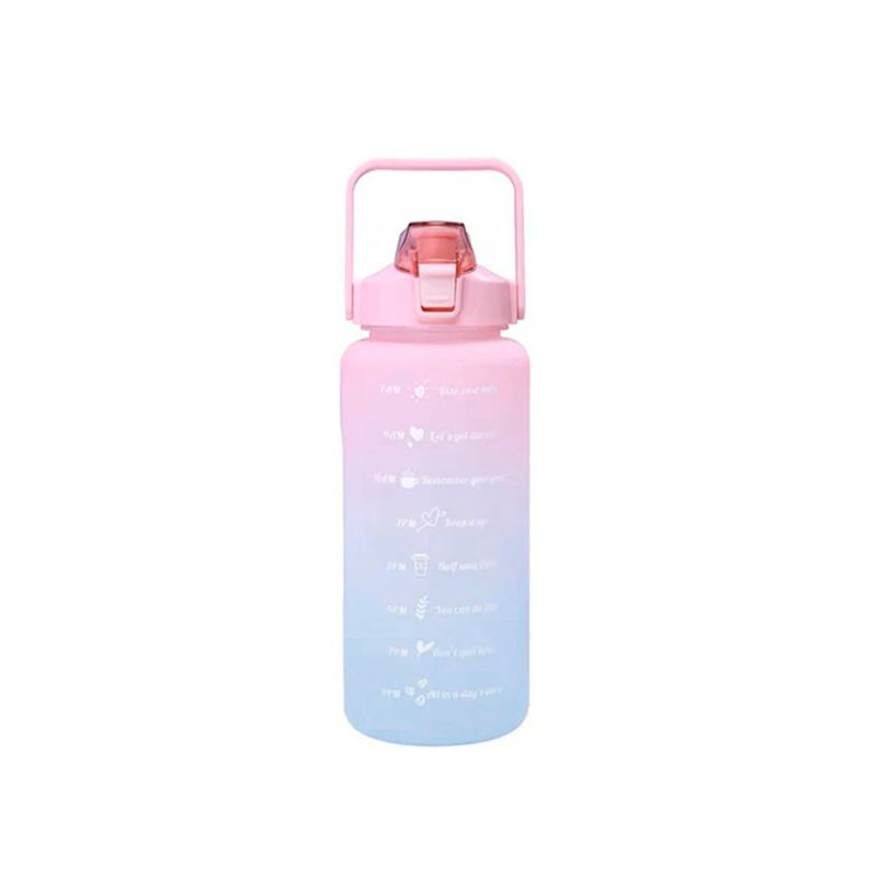 OLTEN - Botella De Agua Motivacional Gran Capacidad Con Bombilla 2l