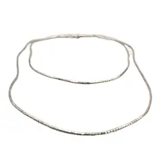 JOYAS MYTOKE - Collar Mostacilla Plata Ley 980 Cuadrada A Mano 1 Metro