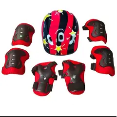 GENERICO - Set de Protección de 7 Piezas. Diseño Rojo de Estrellas