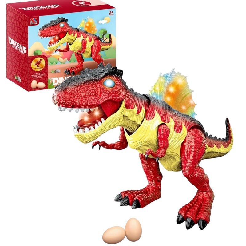 GENERICO - Dinosaurio Con Luz Proyector Sonido Camina Pone Huevos