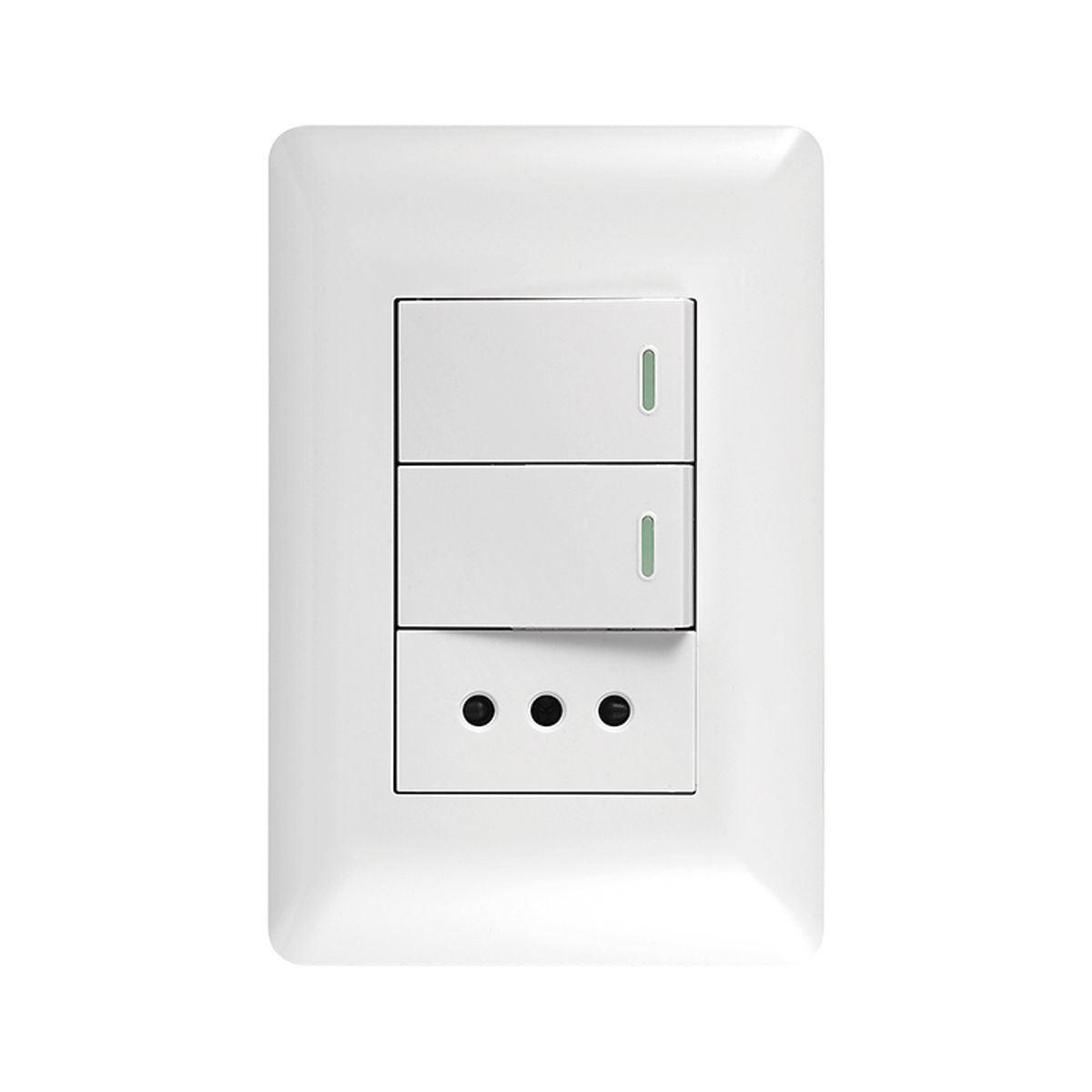 WANT - 10 Tomacorriente Simple 10A 250V + Interruptor Doble 9/12 10A 250V