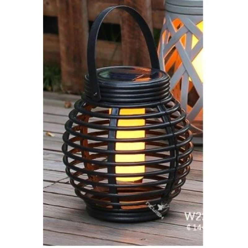 MAILYDEAS HOGAR Y MAS - Lampara Solar de Jardín en Rattan  Resistente al Agua (IP65)