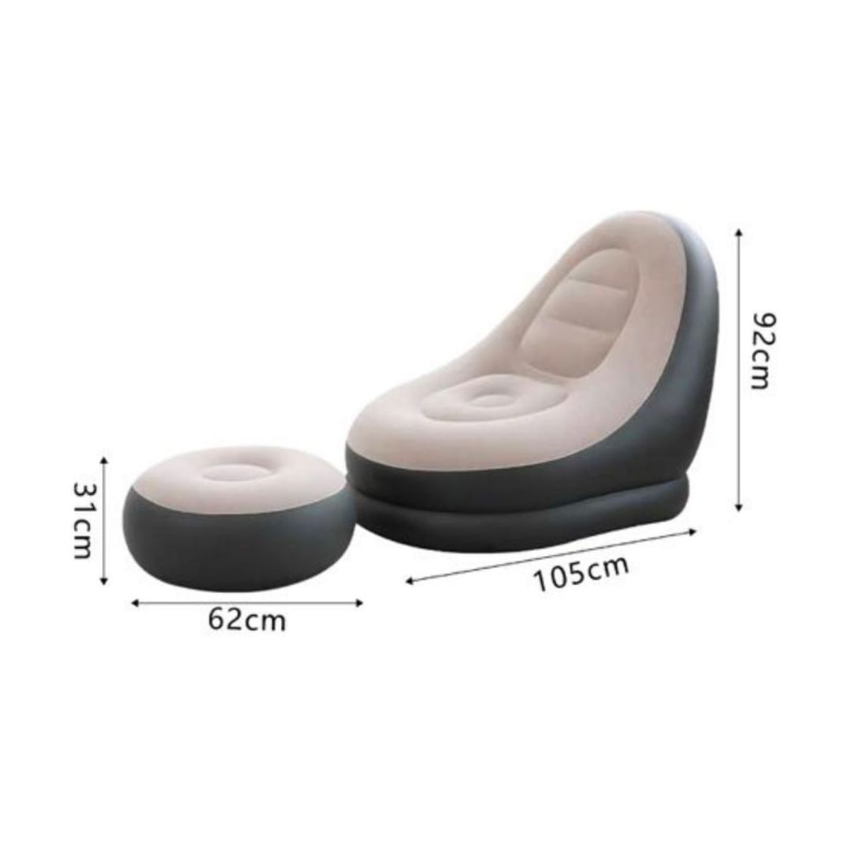GENERICO - Sofá Cama Inflable Portátil Con Reposa Pies