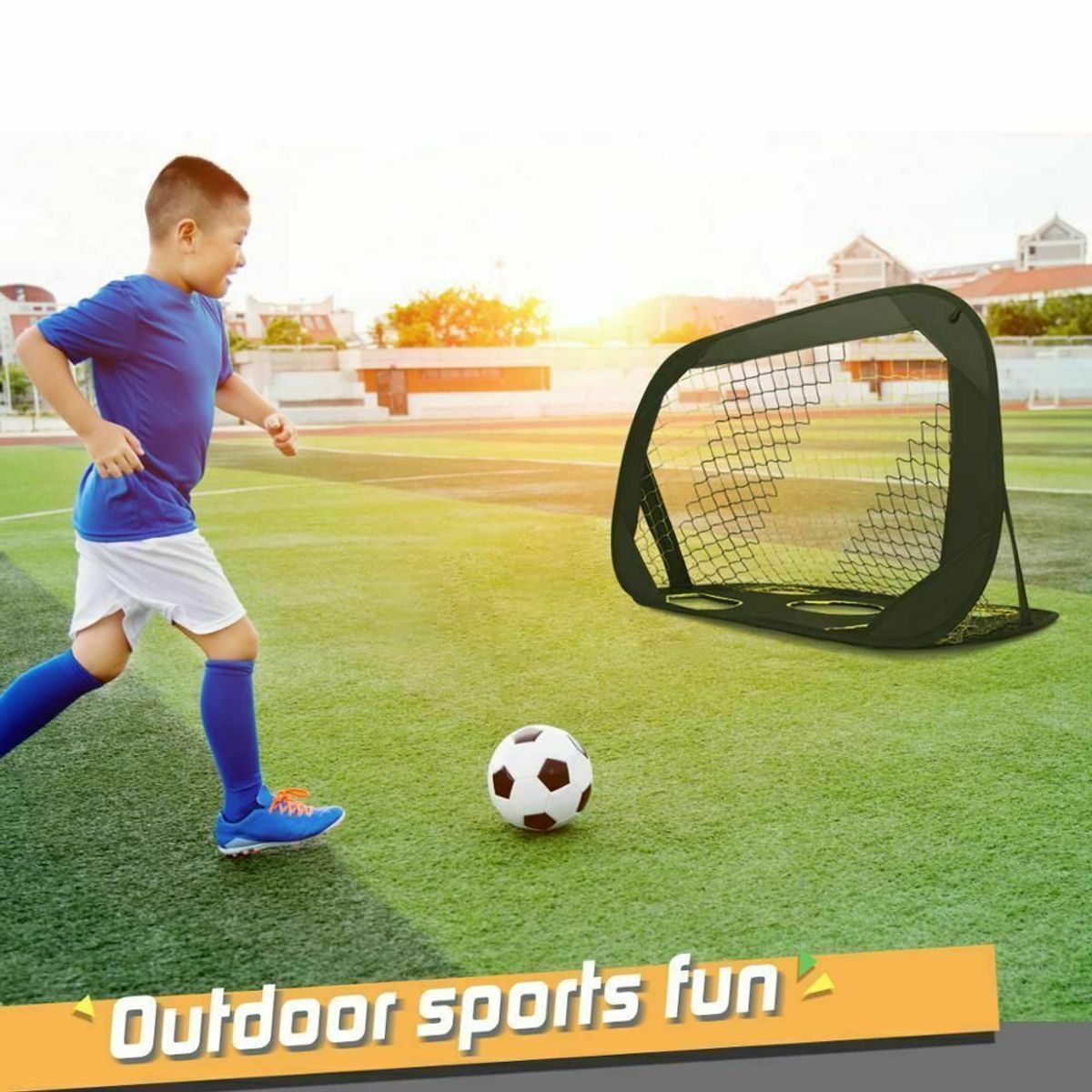 GENERICO - Arco de fútbol autoarmable plegable con bolso Negro