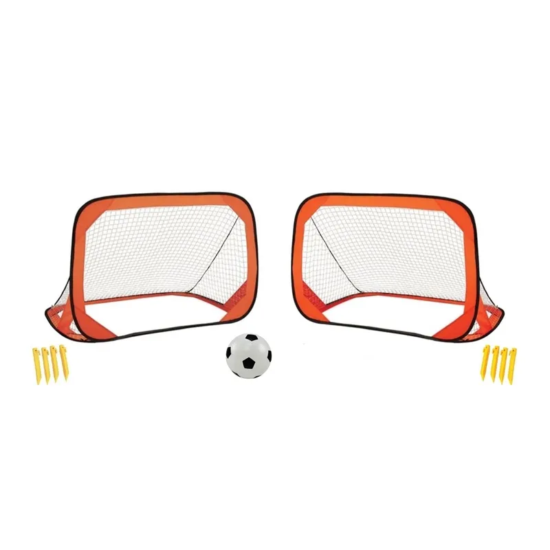 GENERICO - Arcos Futbol Infantil X2 Unidades Autoarmable Pelota Y Bolso
