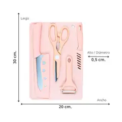 SOLEIO - Set Tabla De Cortar Más Accesorios Rosa