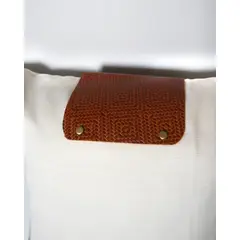JARDIN DEL ESTE - Funda Cojín Cuero mimbre café