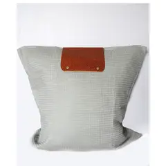 JARDIN DEL ESTE - Funda Cojín Cuero mimbre café