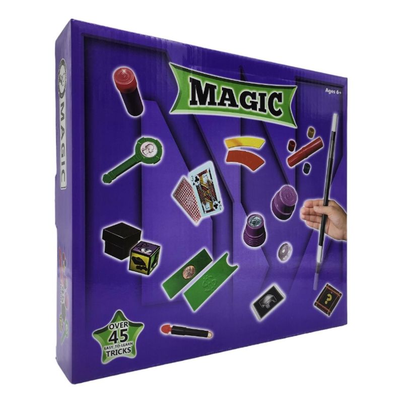 GENERICO - Set Juego De Magia Magic 45 Trucos De Mago Con Varita Niños