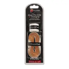 KUSA - Dual Pro Grip Schockout Color Blanco Naranjo Overgrip