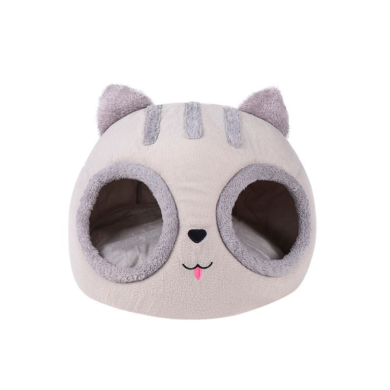 OLTEN - Cama Semi Cerrada De Felpa Suave Anti-stress Para Gatos