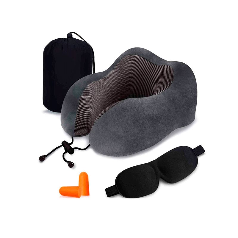 OLTEN - Almohada De Viaje Viscoelástica Cervical  Accesorios Gris