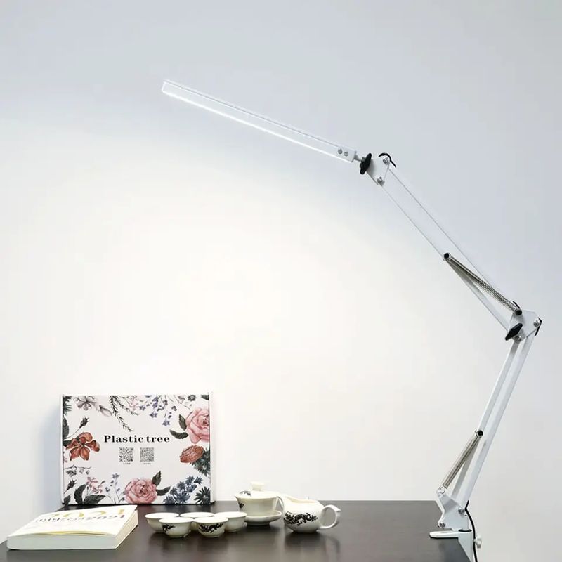 OLTEN - Lampara Led Con Brazo Para Velador O Escritorio Blanca