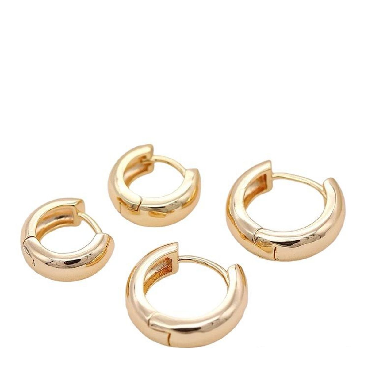 GENERICO - Aros Lisos Argollas Hiposlsrgenicas Chapado en oro