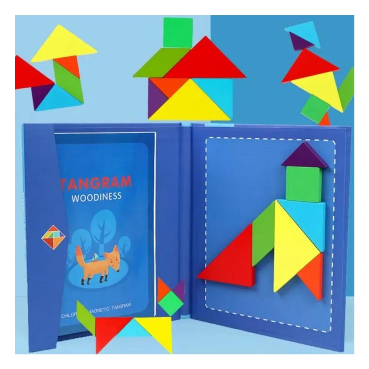 GENERICO - Tangram Magnético Libro Rompecabezas 96 Desafíos