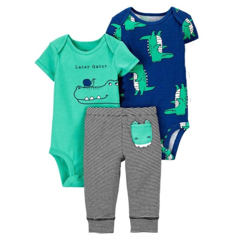 TEDMIMAK - Set 3 Piezas Cocodrilo 100% Algodón Conjunto Farukids