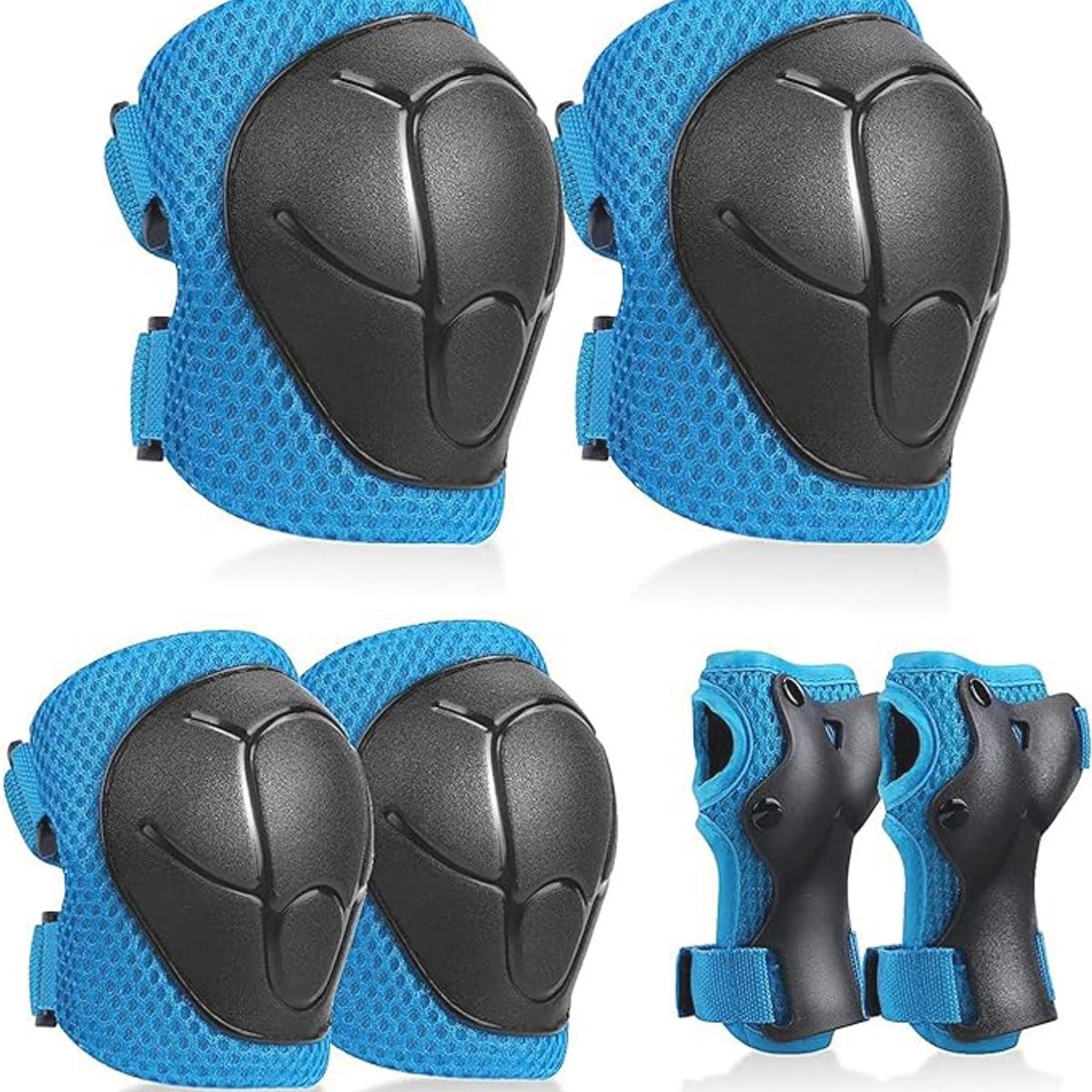 COREJOY - Rodilleras coderas y cubre manos de ciclismo para niños azul