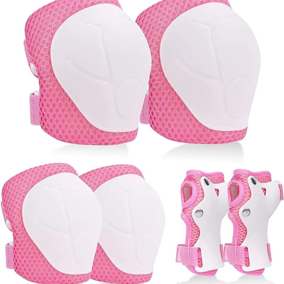 COREJOY - Rodilleras coderas y cubre manos de ciclismo para niños rosa