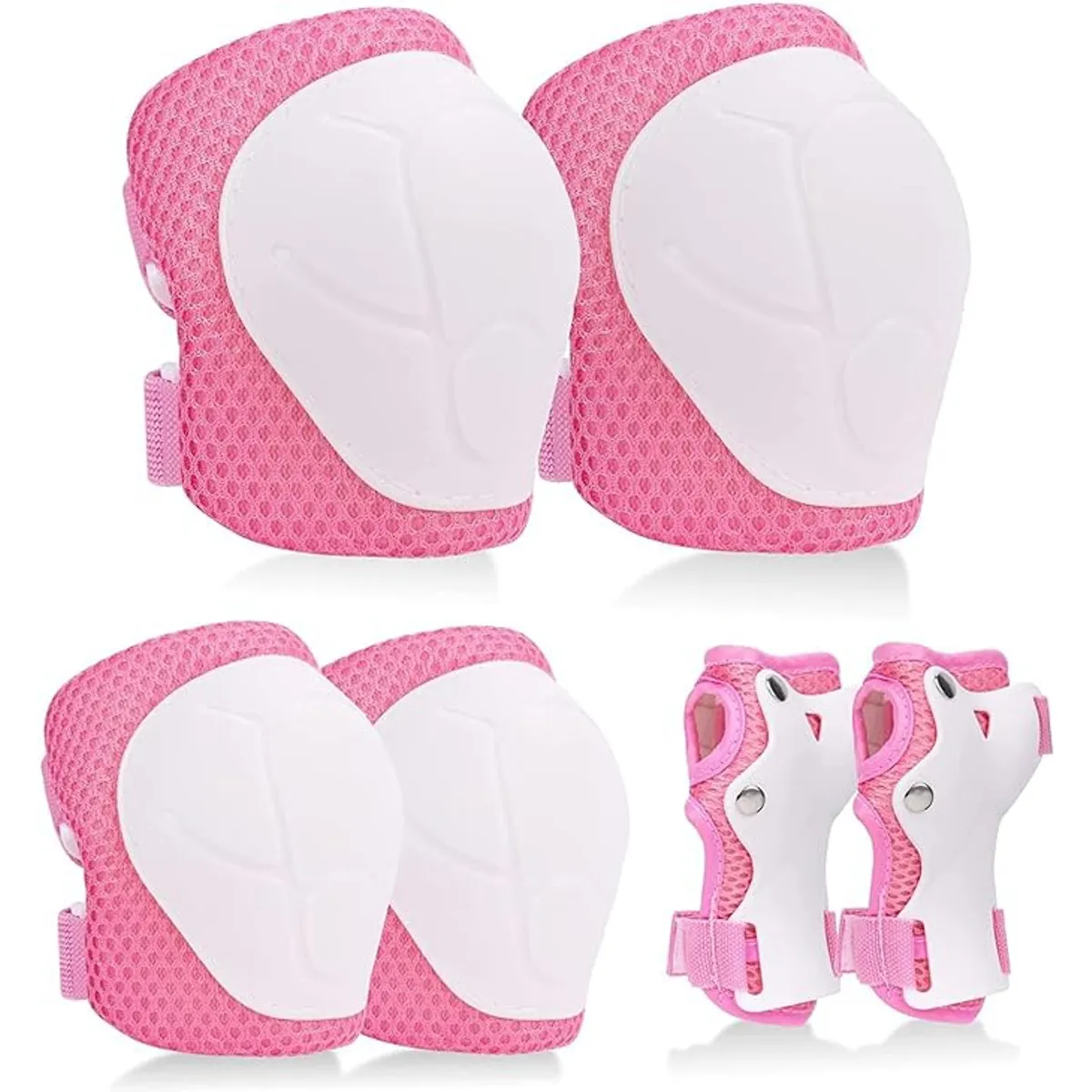 COREJOY - Rodilleras coderas y cubre manos de ciclismo para niños rosa