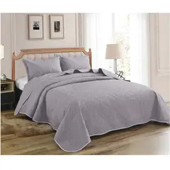 GENERICO - Quilt de Verano 2 plazas Color Gris KD06