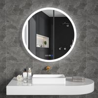 Espejo LED Redondo 60cm Baño Antiempañante Touch 3 Tonos Luz