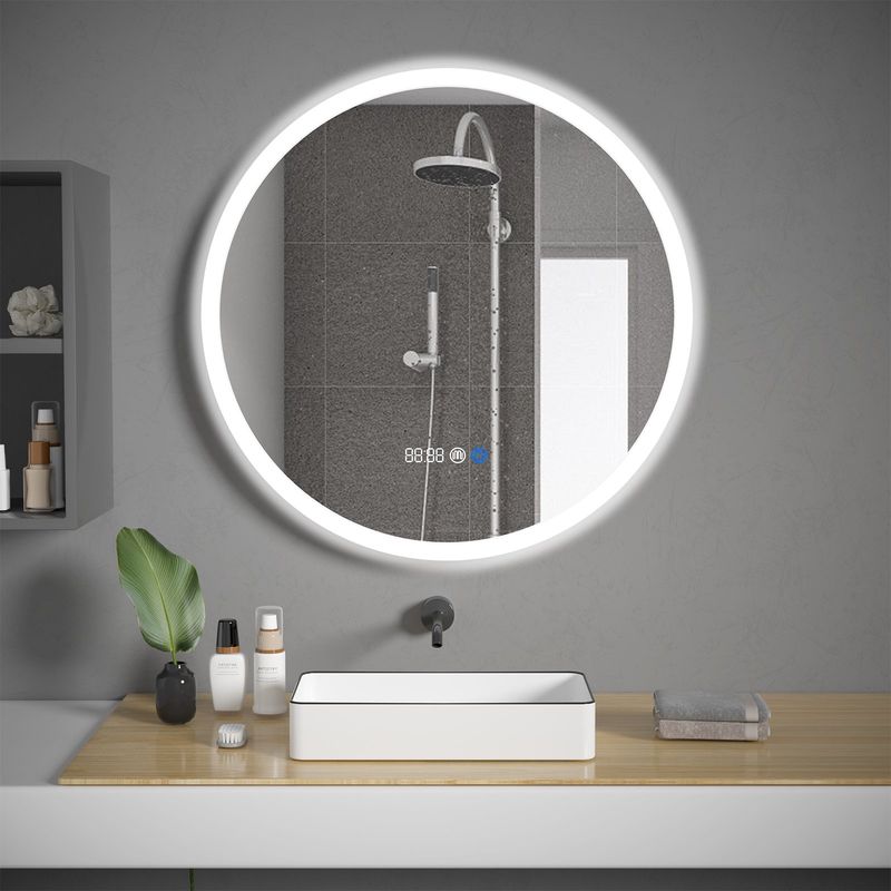 HALMAN - Espejo Luz Led Espejo Redondo Touch Antiniebla 60cm