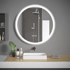 HALMAN - Espejo Luz Led Espejo Redondo Touch Antiniebla 60cm