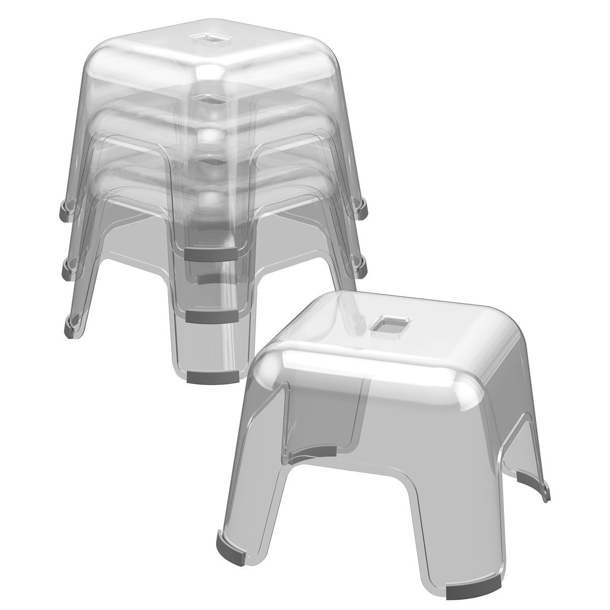 HALMAN - Sillas Plásticas Apilables 26x26cm - Antideslizante para Espacios