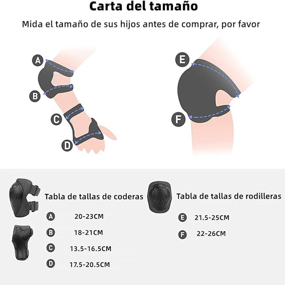 COREJOY - Rodilleras coderas y cubre manos de ciclismo para niños