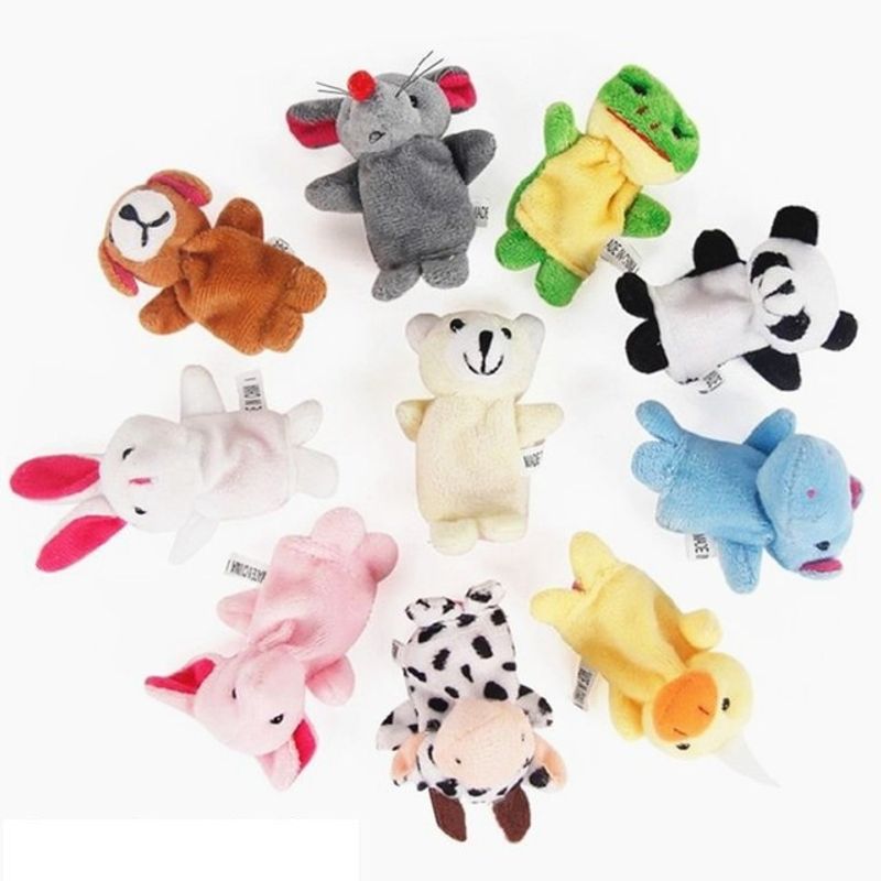 GENERICO - Set 10 Peluche Titeres de Deditos Animales para Niños