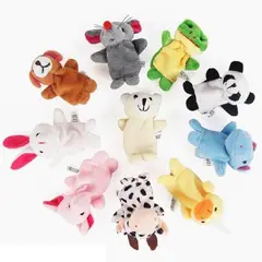 GENERICO - Set 10 Peluche Titeres de Deditos Animales para Niños