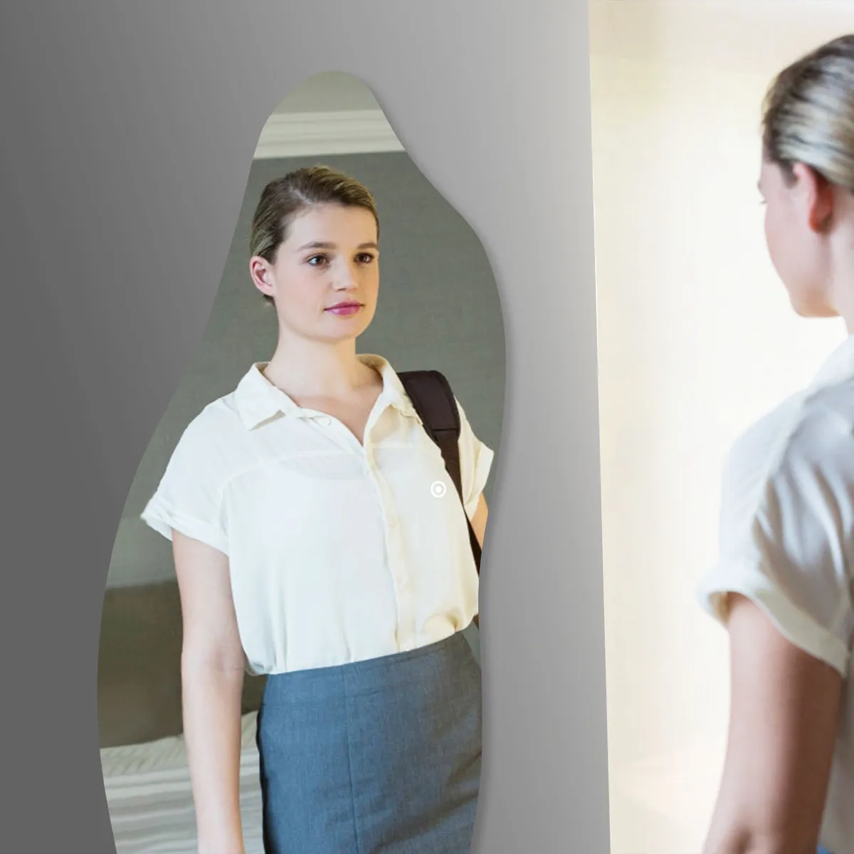 HALMAN - Espejo Orgánico LED 120x50cm 3 Tonos Luz Touch Decorativo