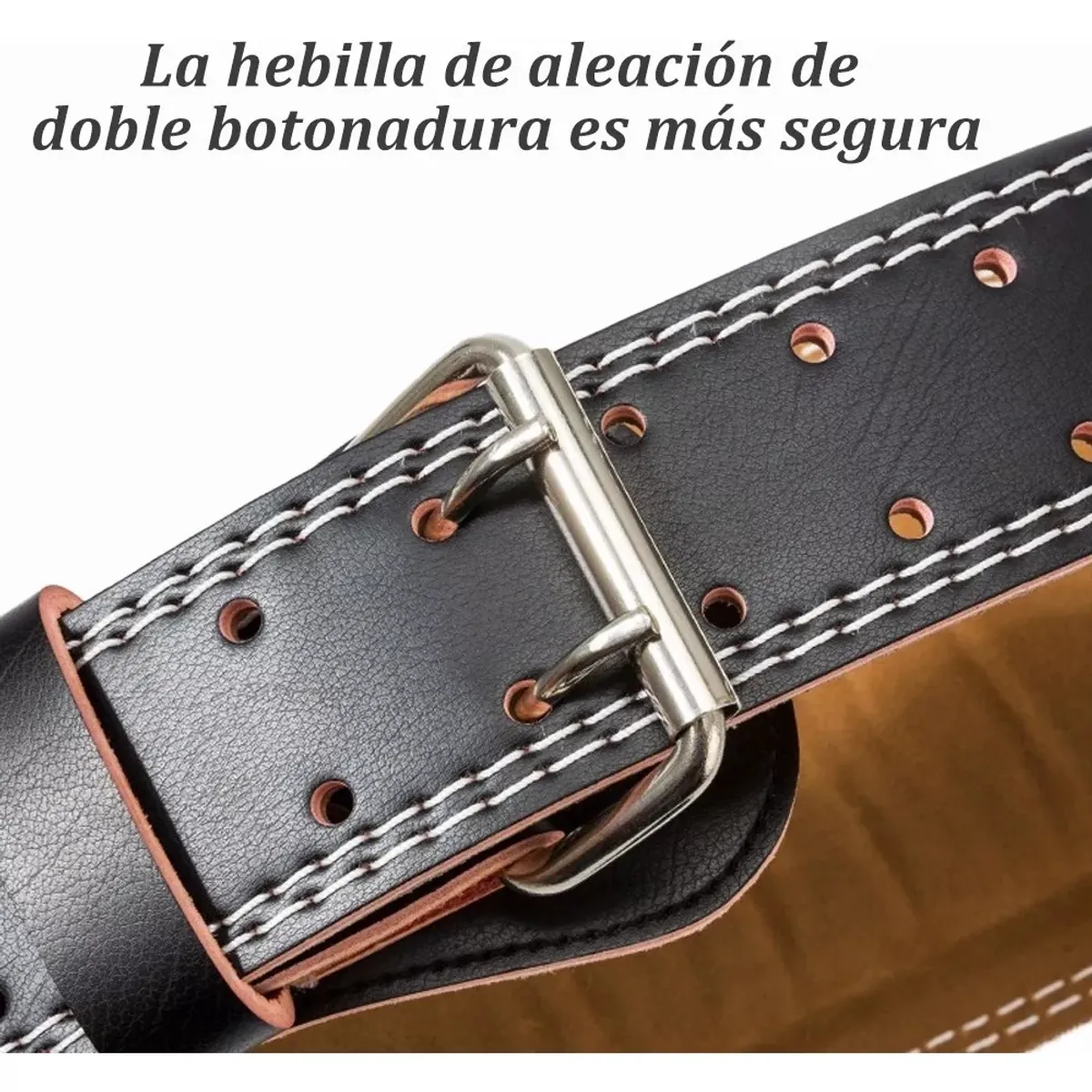 KUANGYE - Cinturon Faja Cuero Pesas Crossfit Gym Acojinada Premium