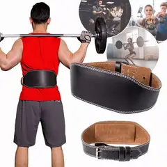 KUANGYE - Cinturon Faja Cuero Pesas Crossfit Gym Acojinada Premium